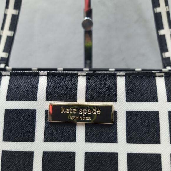 Kate Spade Dally Laurel Way Black White Double Handle Zipper Tote Bag - Picture 4 of 16